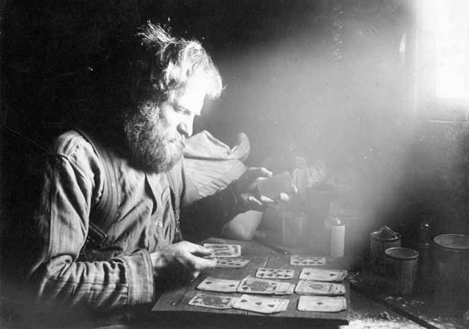 man playing cards